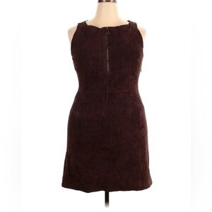 Brown Suede Sleeveless Dress